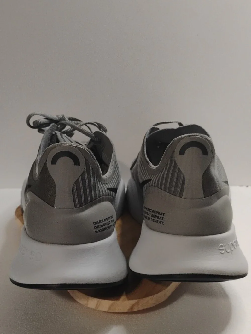 Nike Men's Grey Knit Lace-Up Sneakers